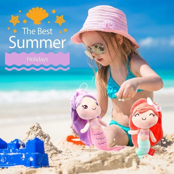 4 Pcs 7.8 Inch Mermaid Stuffed Animal Mermaid Plush Toy Cute Mermaid Princess P